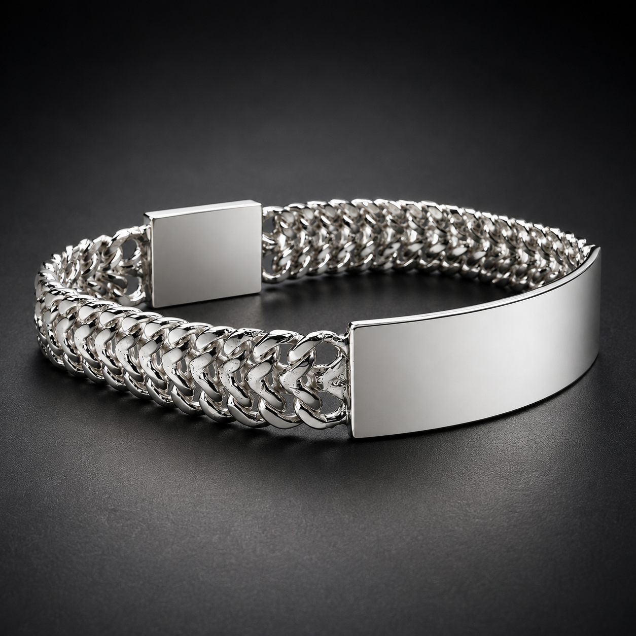 Unisex | Esclava Tejido Cubana Petatillo 10 mm, Pulsera Para Hombre Y Mujer, De Plata Autentica Ley .925, Con Grabado, DUO DELUXE JOYAS
