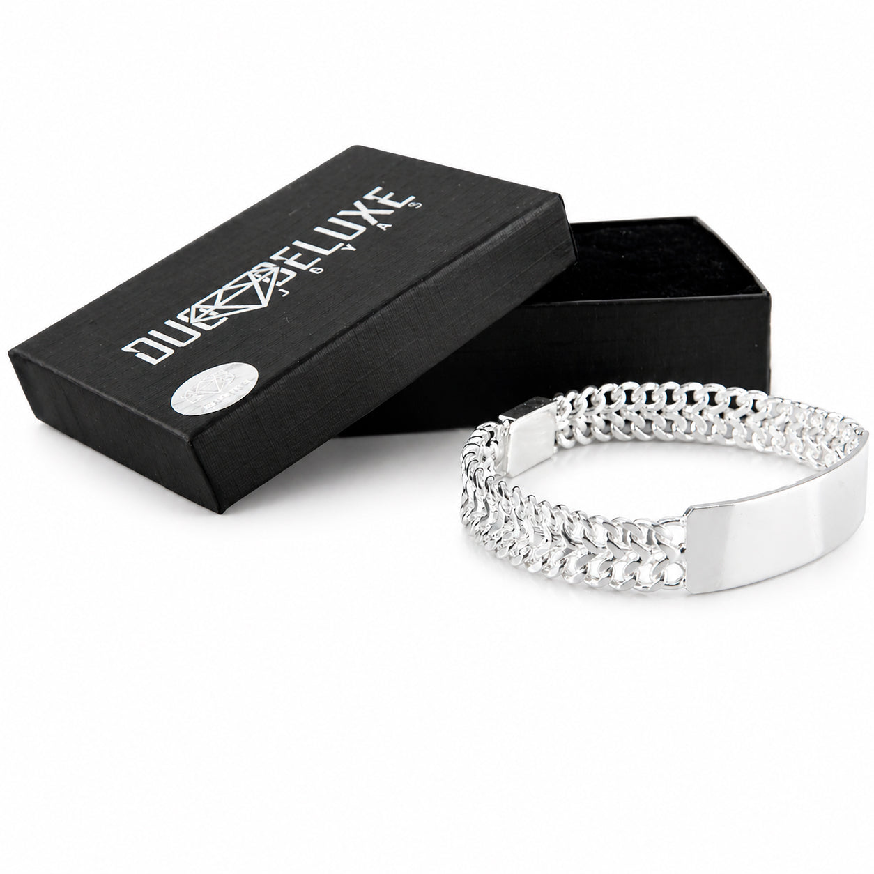 Unisex | Esclava Tejido Cubana Petatillo 10 mm, Pulsera Para Hombre Y Mujer, De Plata Autentica Ley .925, Con Grabado, DUO DELUXE JOYAS