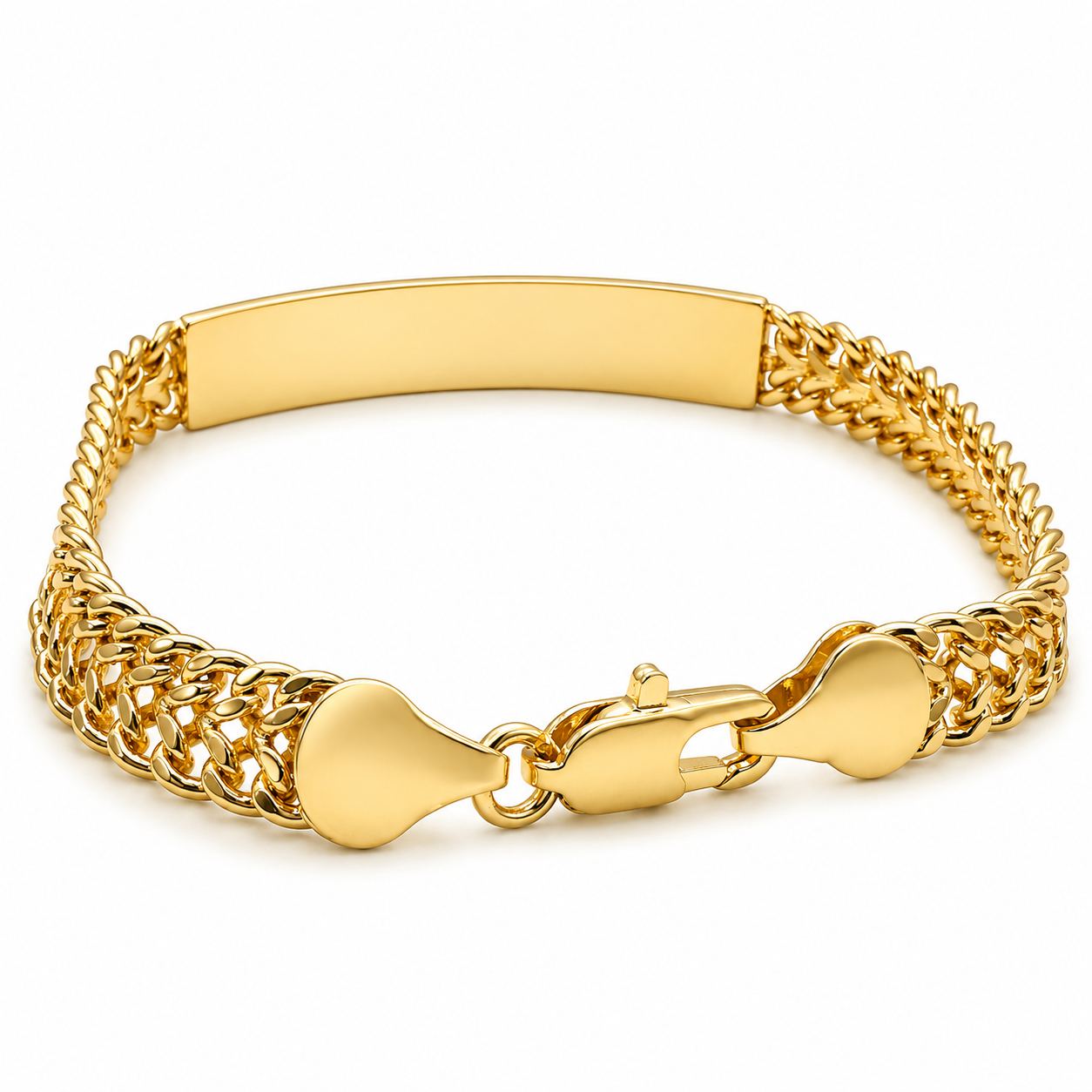 Hombre | Esclava Tejido Cubana Petatillo 7 mm, Pulsera Para Hombre De Chapa de Oro 18k Premium, Con Grabado, DUO DELUXE JOYAS (Copia) (Copia) (Copia) (Copia)