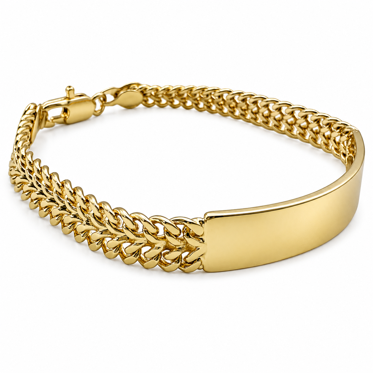 Hombre | Esclava Tejido Cubana Petatillo 7 mm, Pulsera Para Hombre De Chapa de Oro 18k Premium, Con Grabado, DUO DELUXE JOYAS (Copia) (Copia) (Copia) (Copia)