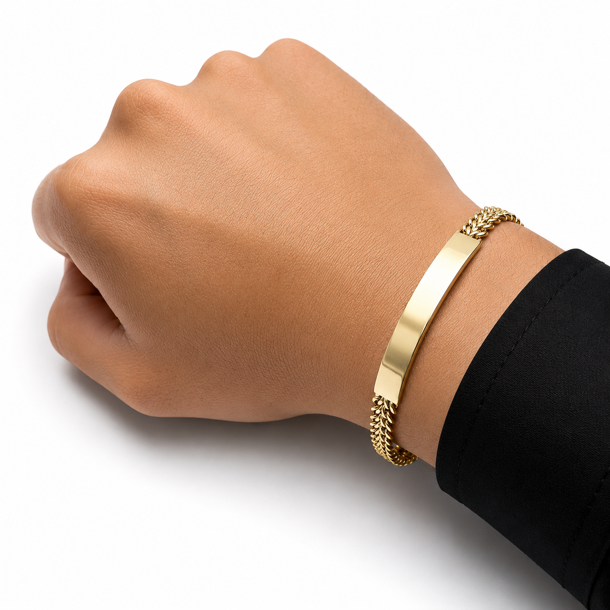 Hombre | Esclava Tejido Cubana Petatillo 7 mm, Pulsera Para Hombre De Chapa de Oro 18k Premium, Con Grabado, DUO DELUXE JOYAS (Copia) (Copia) (Copia) (Copia)