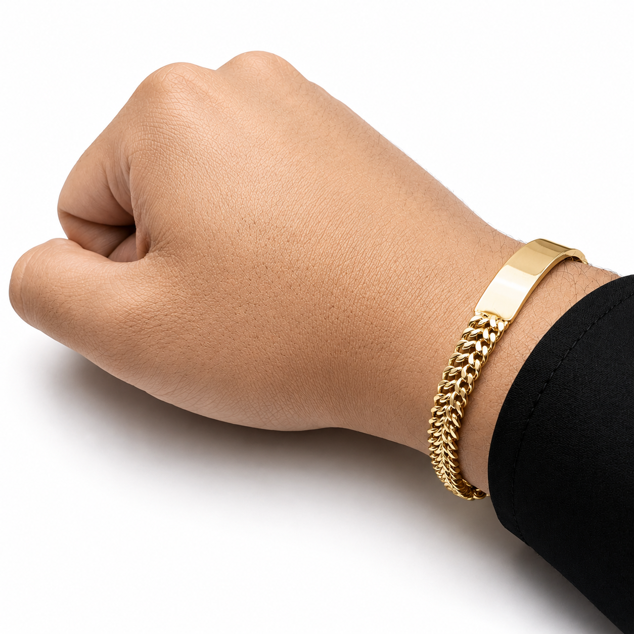Hombre | Esclava Tejido Cubana Petatillo 7 mm, Pulsera Para Hombre De Chapa de Oro 18k Premium, Con Grabado, DUO DELUXE JOYAS (Copia) (Copia) (Copia) (Copia)