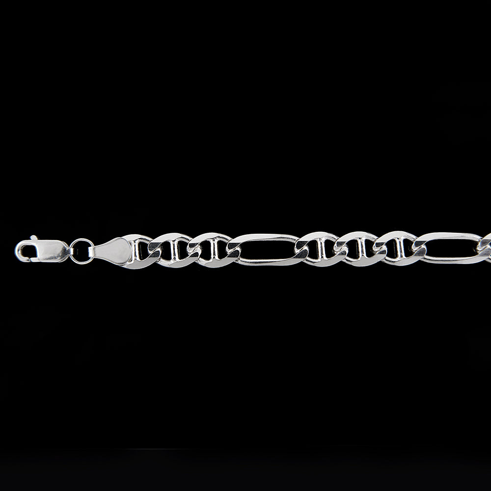 Unisex | Pulso Pulsera Tejido Figaruchi Lisa 6 mm, Esclava Para Hombre Y Mujer De Plata Autentica Ley .925, DUO DELUXE JOYAS