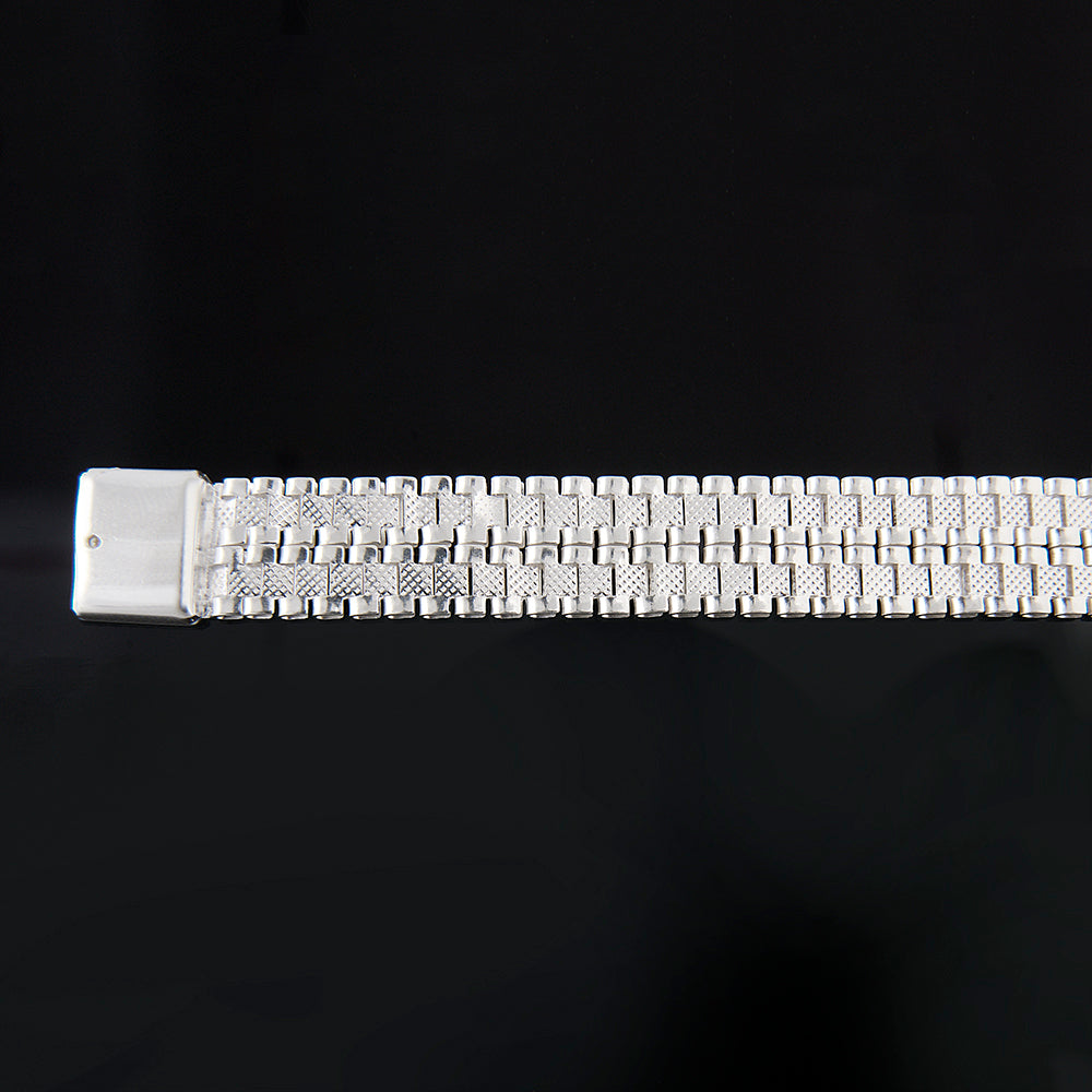 Pulsera Esclava Tejido Rolex Elegante 12 mm, Plata Ley .925, Para Hombre y Mujer | DUO DELUXE JOYAS