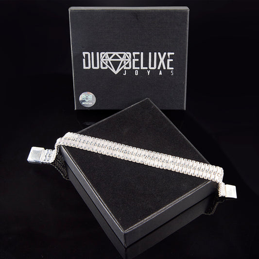 Pulsera Esclava Tejido Rolex Elegante 12 mm, Plata Ley .925, Para Hombre y Mujer | DUO DELUXE JOYAS