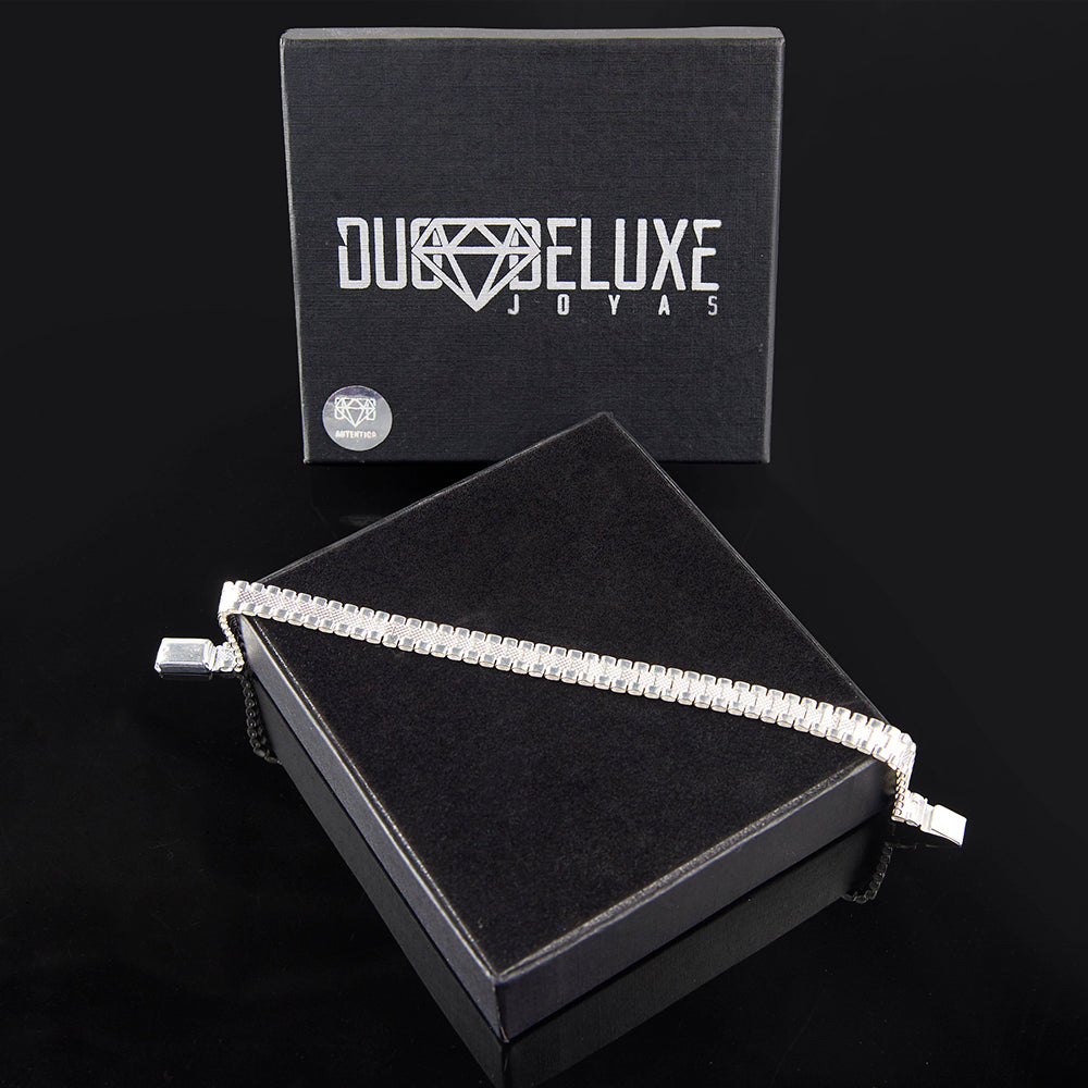 Pulsera Esclava Tejido Rolex Elegante 6 mm, Plata Ley .925, Para Hombre y Mujer | DUO DELUXE JOYAS