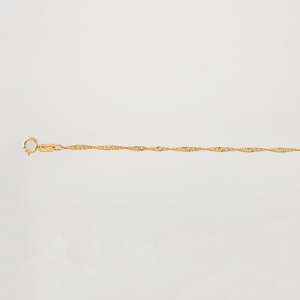Mujer | Pulso Pulsera Tejido Singapur 2 mm, Esclava Para Mujer De Plata Autentica Ley .925 Con Baño De Oro Italiano De 24k, DUO DELUXE JOYAS