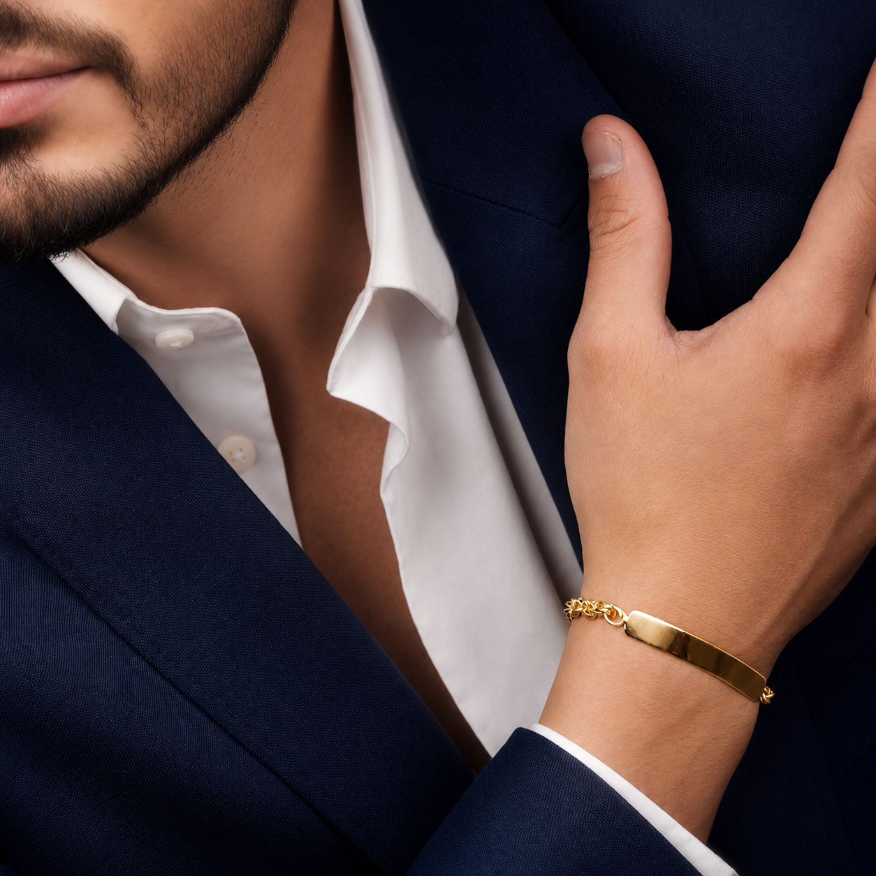 Unisex | Esclava Tejido Torzal Relleno 4 mm, Pulsera Para Hombre Y Mujer, De Plata Autentica Ley .925 Con Baño De Oro Italiano 24k, Con Grabado, DUO DELUXE JOYAS
