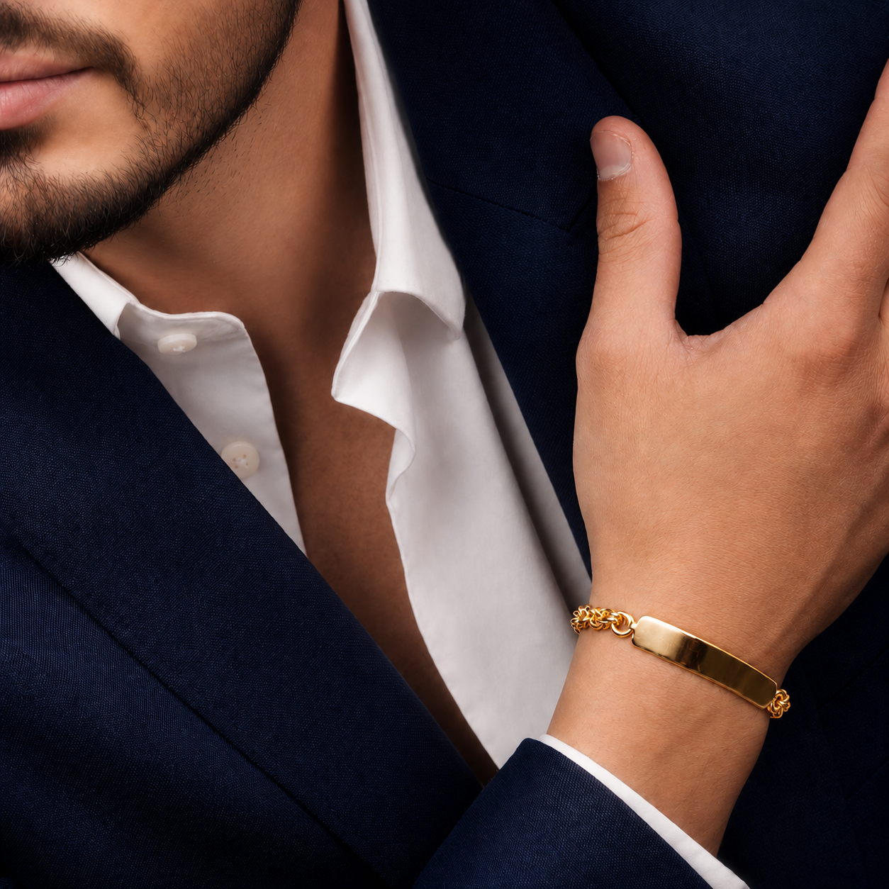 Unisex | Esclava Tejido Torzal Relleno 5 mm, Pulsera Para Hombre Y Mujer, De Plata Autentica Ley .925 Con Baño De Oro Italiano 24k, Con Grabado, DUO DELUXE JOYAS