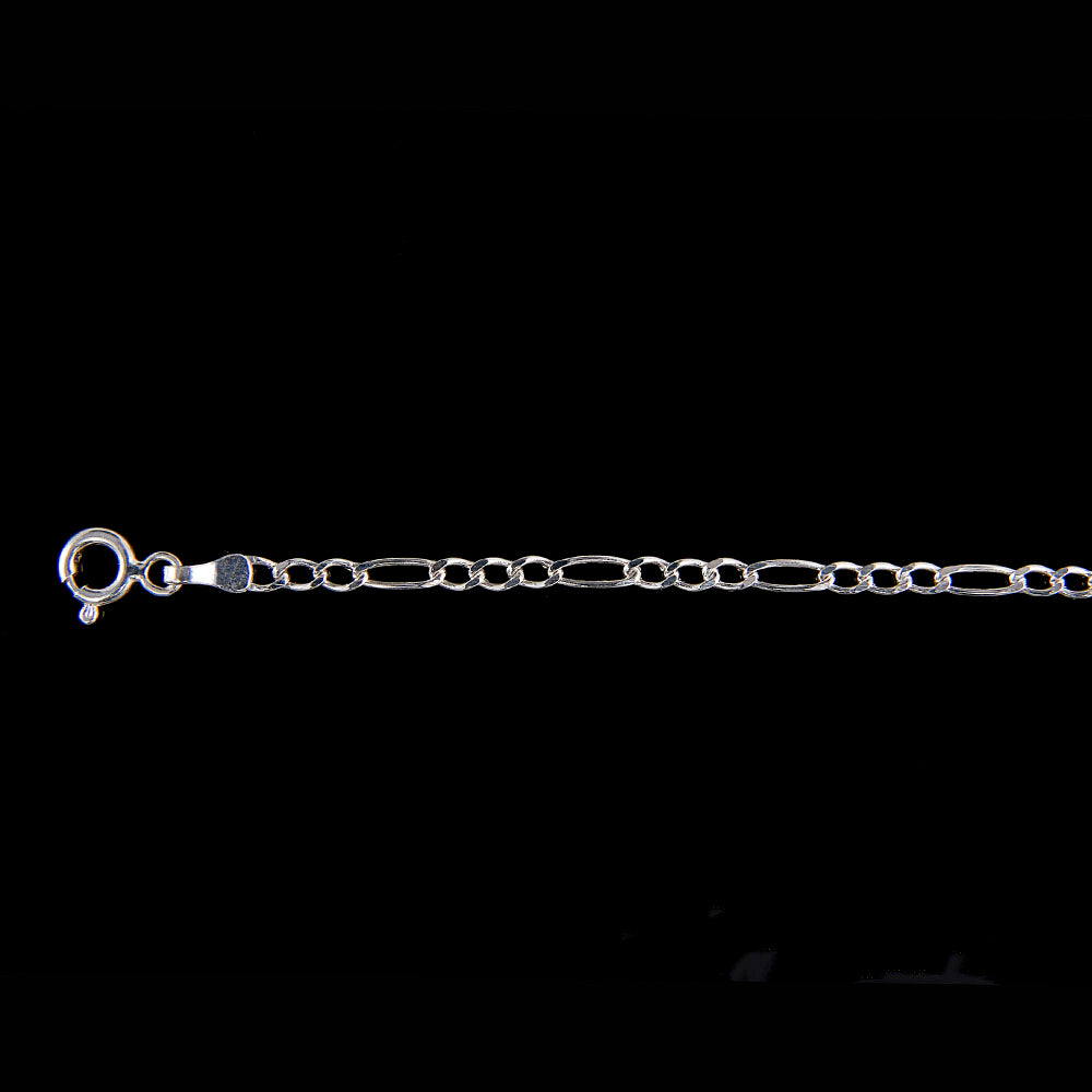 Mujer | Cadena Tejido Figaro 3:1 Lisa - 2 mm x 40 cm, Collar Gargantilla para Mujer, De Plata Autentica Ley .925, DUO DELUXE JOYAS