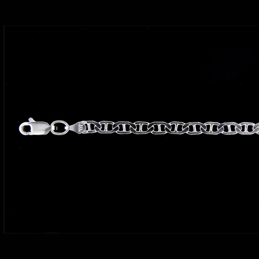 Unisex | Cadena Tejido Guchi Anilla - 4 mm x 60 cm, Collar Para Hombre Y Mujer, De Plata Autentica Ley .925, DUO DELUXE JOYAS
