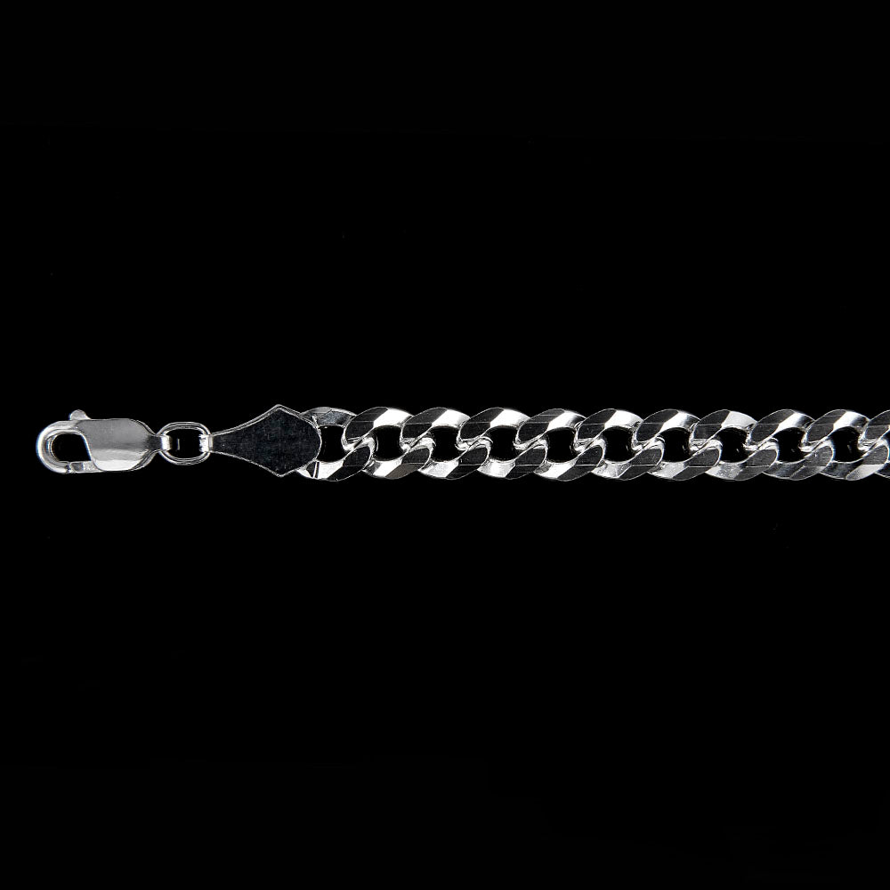 Unisex | Cadena Tejido Barbada Cubana Lisa - 7 mm x 60 cm, Collar Para Hombre Y Mujer, De Plata Autentica Ley .925, DUO DELUXE JOYAS