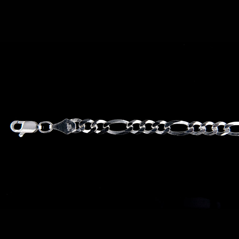 Unisex | Cadena Tejido Figaro 3:1 Lisa - 5 mm x 70 cm, Collar Para Hombre Y Mujer, De Plata Autentica Ley .925, DUO DELUXE JOYAS