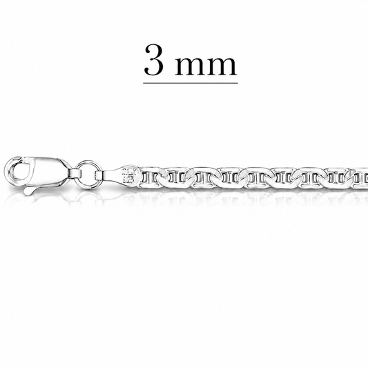 Unisex | Cadena Tejido Imperial Elegante - 3 mm x 50 cm, Collar Para Hombre Y Mujer, De Plata Autentica Ley .925, DUO DELUXE JOYAS