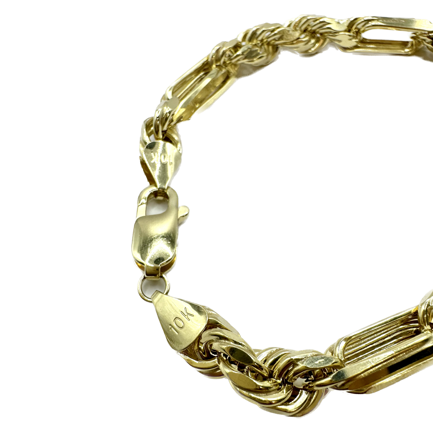 Unisex | Pulsera Tejido Torzal Figaro 5 - 7 mm – Unisex – Oro Autentico 10k