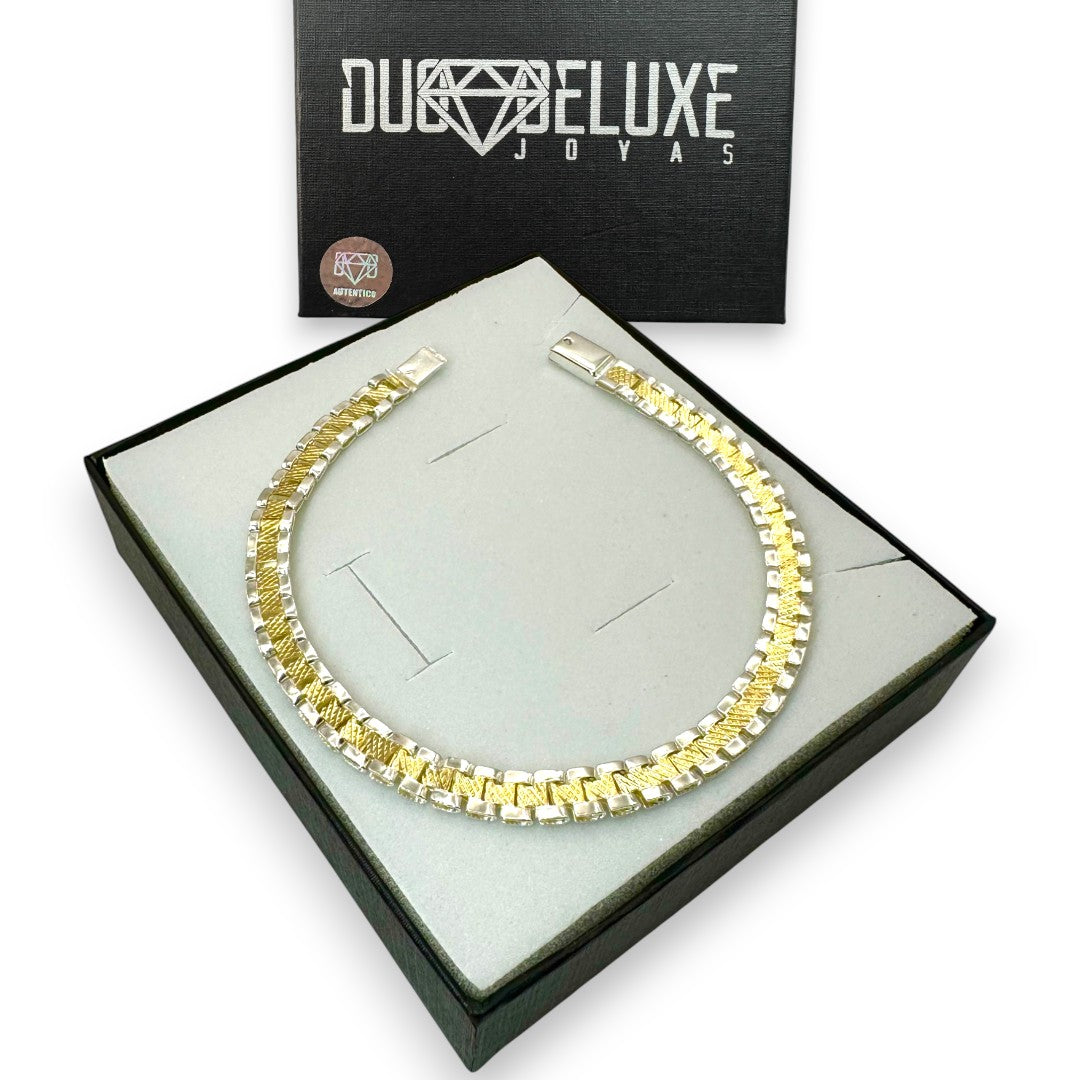 Pulsera Esclava Tejido Rolex Elegante 6 mm, Plata Ley .925, Para Hombre y Mujer | DUO DELUXE JOYAS