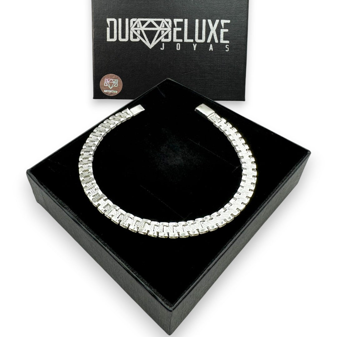 Pulsera Esclava Tejido Rolex Elegante 6 mm, Plata Ley .925, Para Hombre y Mujer | DUO DELUXE JOYAS