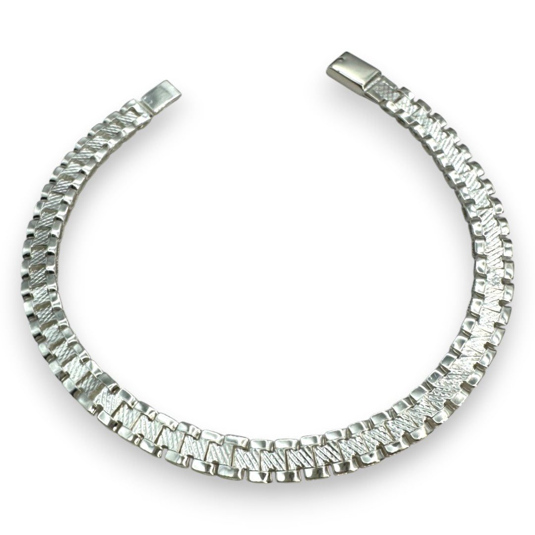 Pulsera Esclava Tejido Rolex Elegante 6 mm, Plata Ley .925, Para Hombre y Mujer | DUO DELUXE JOYAS