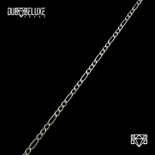 Mujer | Pulso Pulsera Tejido Cartier Figaro 3:1 Lisa 2 mm, Esclava Para Mujer De Plata Autentica Ley .925, DUO DELUXE JOYAS