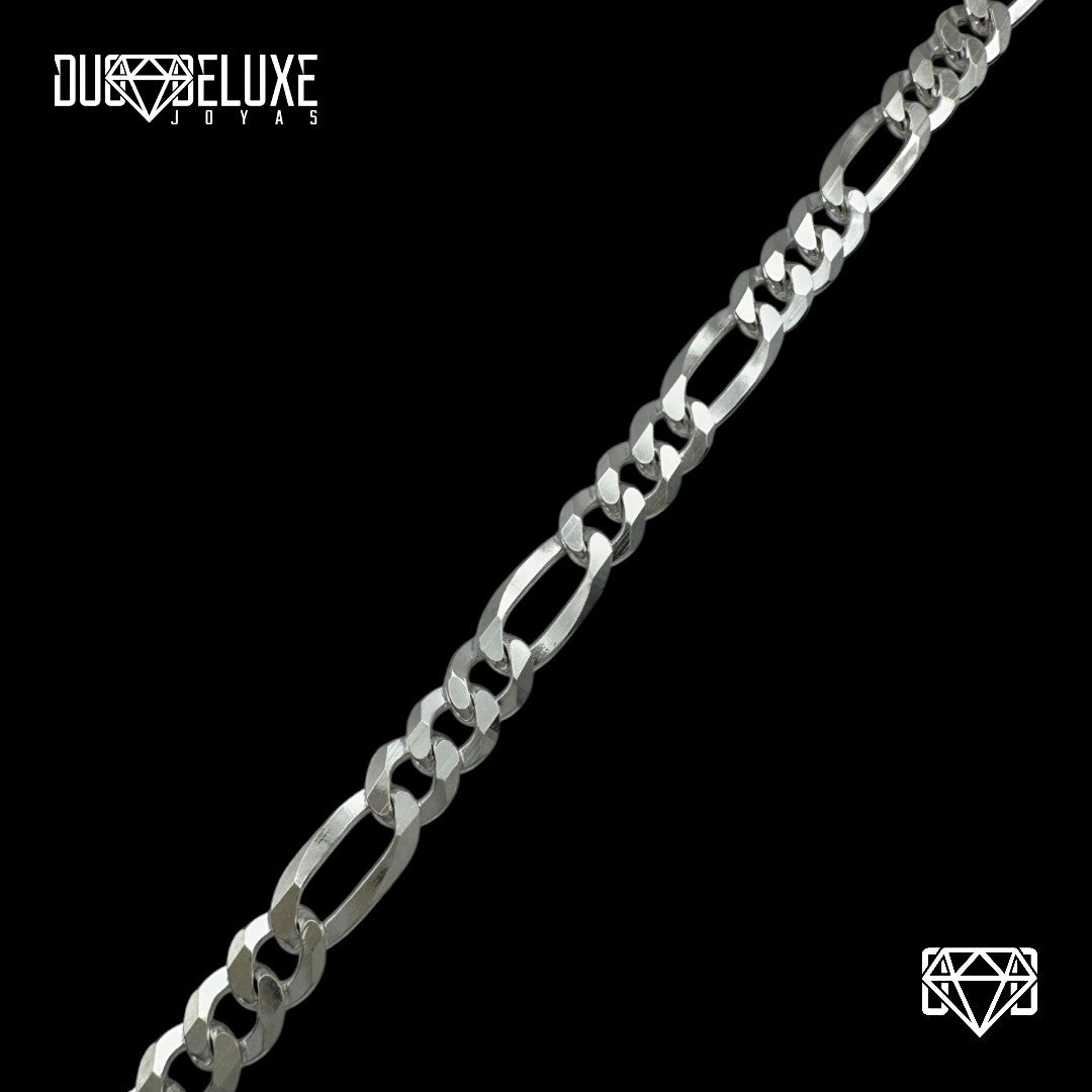 Unisex | Pulso Pulsera Tejido Cartier Figaro 3:1 Lisa 6 mm, Esclava Para Hombre Y Mujer De Plata Autentica Ley .925, DUO DELUXE JOYAS