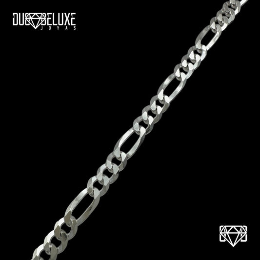 Unisex | Pulso Pulsera Tejido Cartier Figaro 3:1 Lisa 6 mm, Esclava Para Hombre Y Mujer De Plata Autentica Ley .925, DUO DELUXE JOYAS