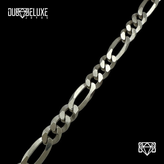 Unisex | Pulso Pulsera Tejido Cartier Figaro 3:1 Lisa 8 mm, Esclava Para Hombre Y Mujer De Plata Autentica Ley .925, DUO DELUXE JOYAS