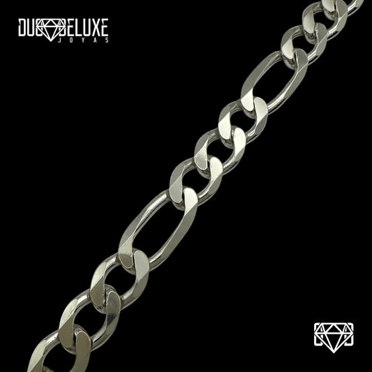 Unisex | Pulso Pulsera Tejido Cartier Figaro 3:1 Lisa 10 mm, Esclava Para Hombre Y Mujer De Plata Autentica Ley .925, DUO DELUXE JOYAS