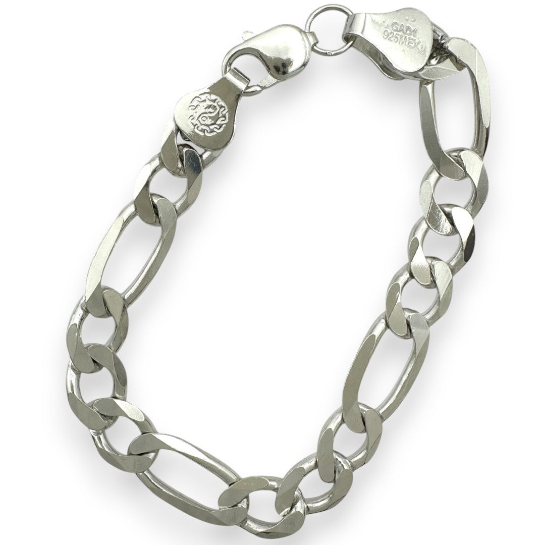 Unisex | Pulso Pulsera Tejido Cartier Figaro 3:1 Lisa 10 mm, Esclava Para Hombre Y Mujer De Plata Autentica Ley .925, DUO DELUXE JOYAS