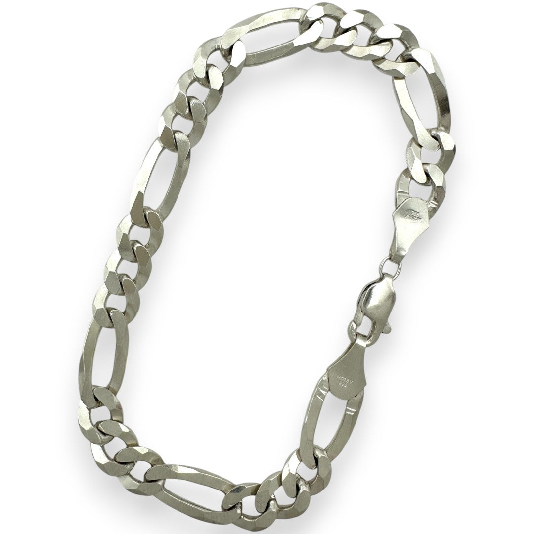 Unisex | Pulso Pulsera Tejido Cartier Figaro 3:1 Lisa 8 mm, Esclava Para Hombre Y Mujer De Plata Autentica Ley .925, DUO DELUXE JOYAS