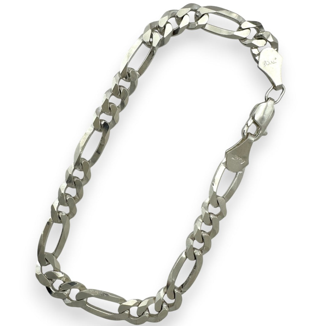 Unisex | Pulso Pulsera Tejido Cartier Figaro 3:1 Lisa 7 mm, Esclava Para Hombre Y Mujer De Plata Autentica Ley .925, DUO DELUXE JOYAS