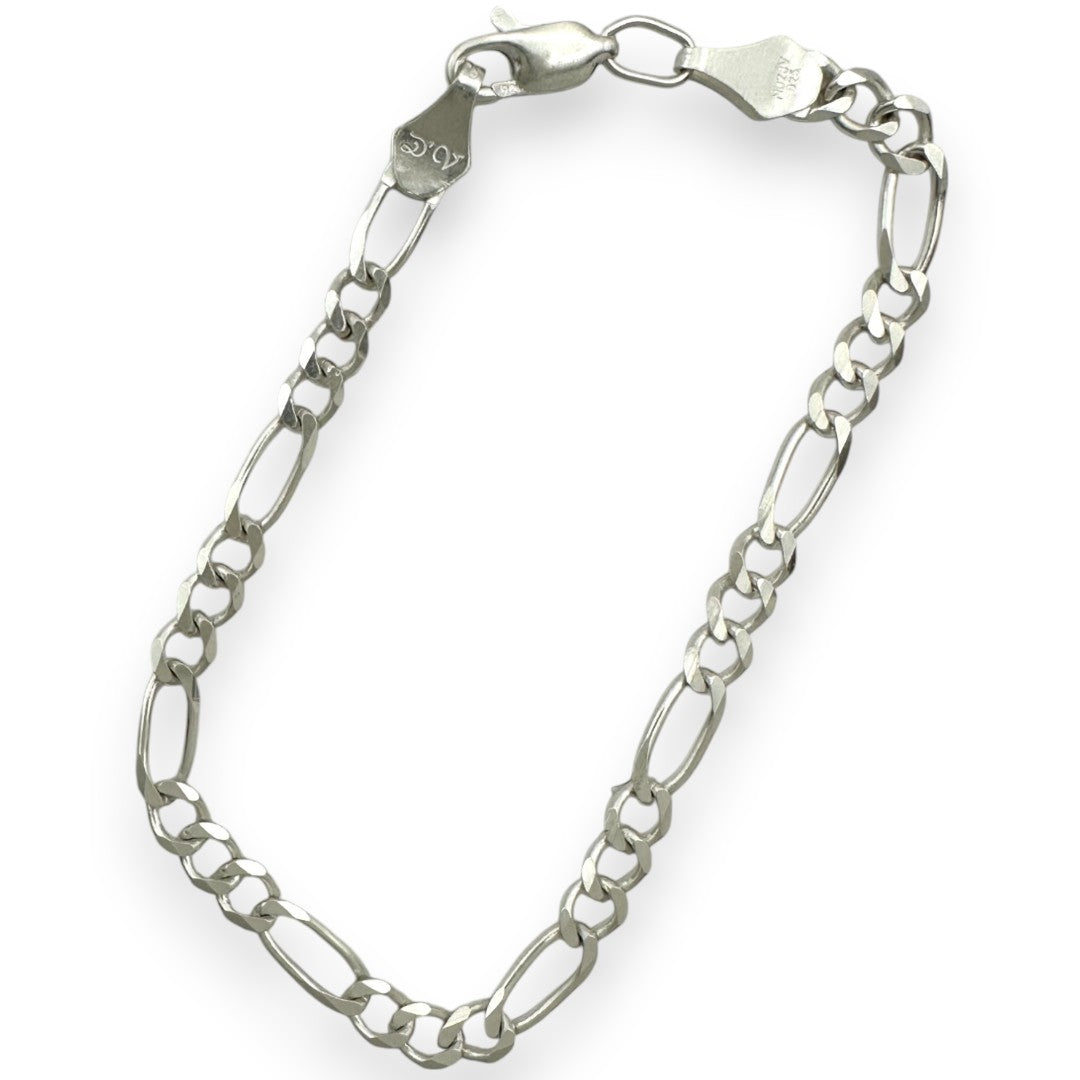 Unisex | Pulso Pulsera Tejido Cartier Figaro 3:1 Lisa 4 mm, Esclava Para Hombre Y Mujer De Plata Autentica Ley .925, DUO DELUXE JOYAS