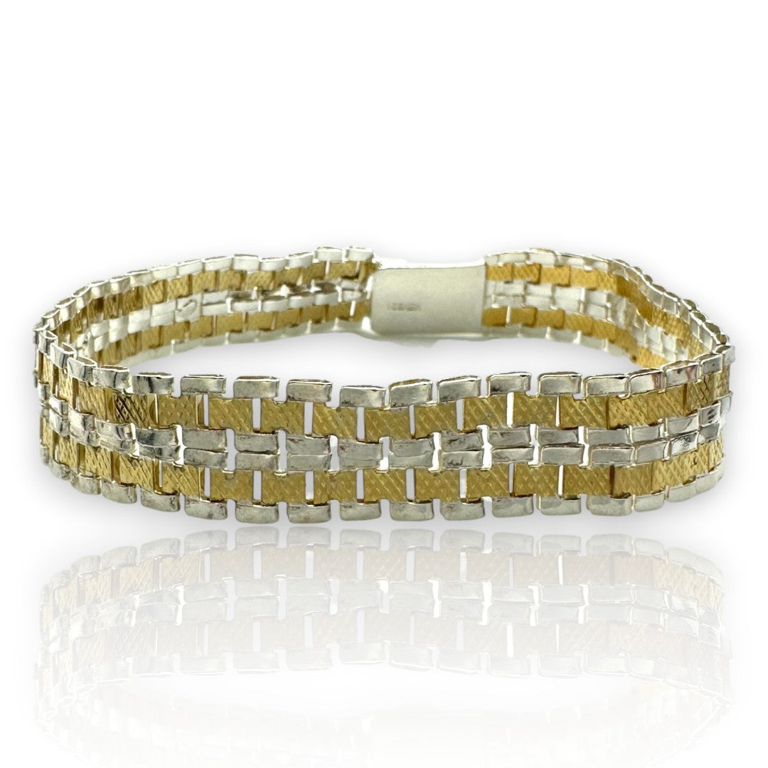 Pulsera Esclava Tejido Rolex Elegante 12 mm, Plata Ley .925, Para Hombre y Mujer | DUO DELUXE JOYAS