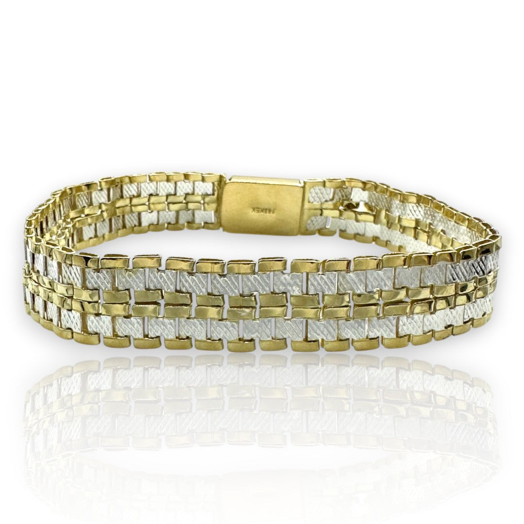 Pulsera Esclava Tejido Rolex Elegante 12 mm, Plata Ley .925, Para Hombre y Mujer | DUO DELUXE JOYAS