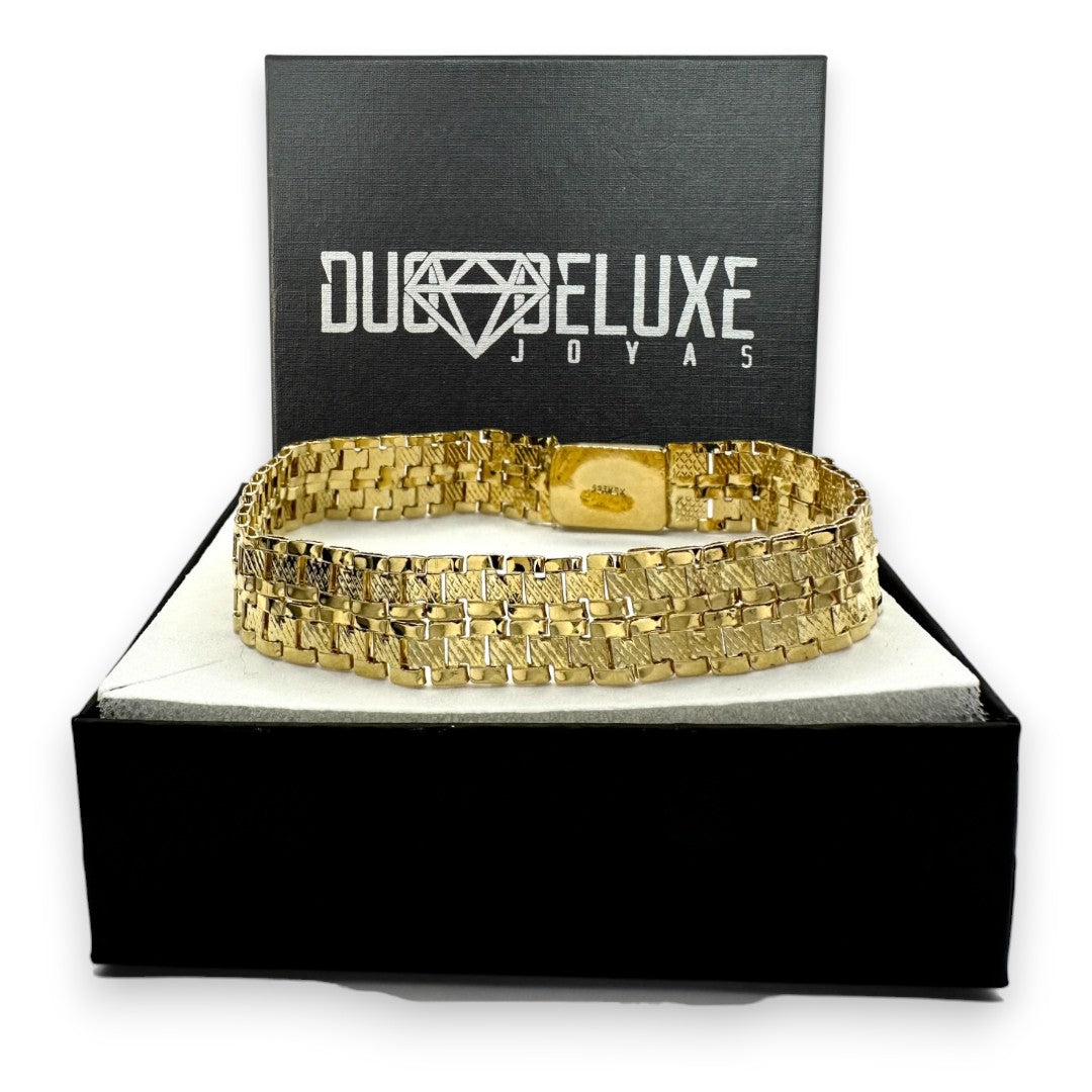 Pulsera Esclava Tejido Rolex Elegante 12 mm, Plata Ley .925, Para Hombre y Mujer | DUO DELUXE JOYAS