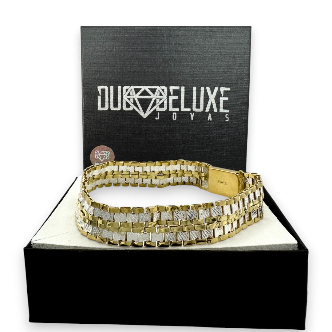 Pulsera Esclava Tejido Rolex Elegante 12 mm, Plata Ley .925, Para Hombre y Mujer | DUO DELUXE JOYAS