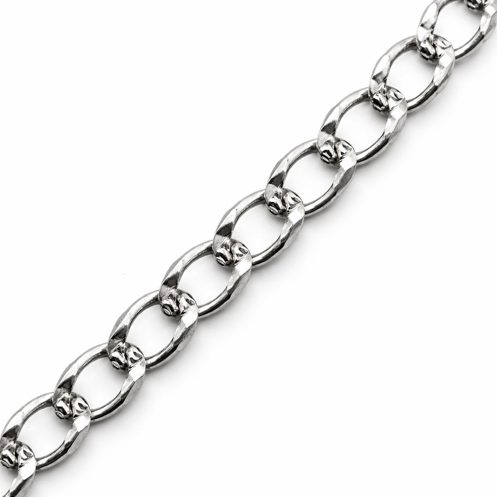 Unisex | Pulso Pulsera Tejido Barbada Cubana Diamantada 4 mm, Esclava Para Hombre Y Mujer De Plata Autentica Ley .925, DUO DELUXE JOYAS