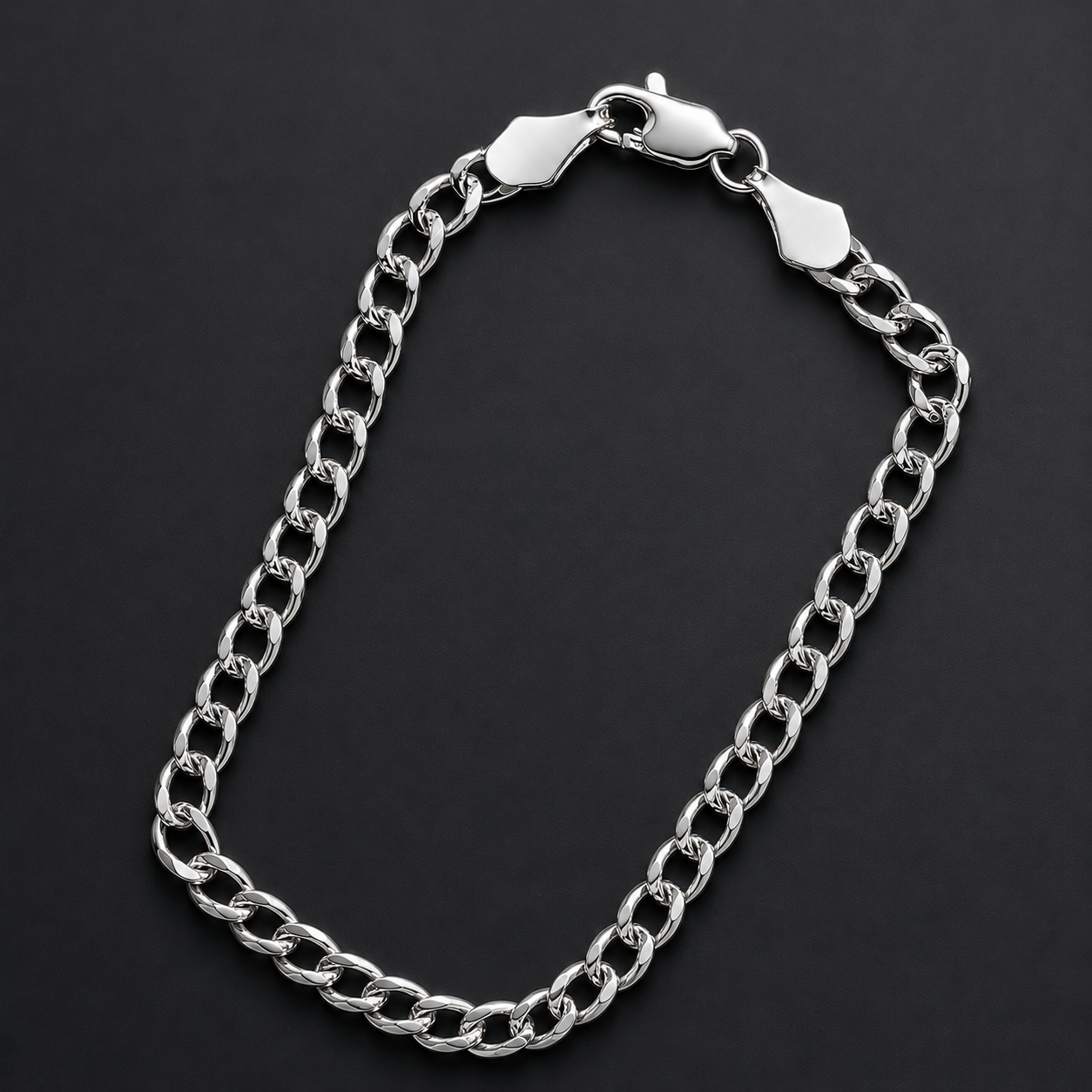 Unisex | Pulso Pulsera Tejido Barbada Cubana Diamantada 4 mm, Esclava Para Hombre Y Mujer De Plata Autentica Ley .925, DUO DELUXE JOYAS