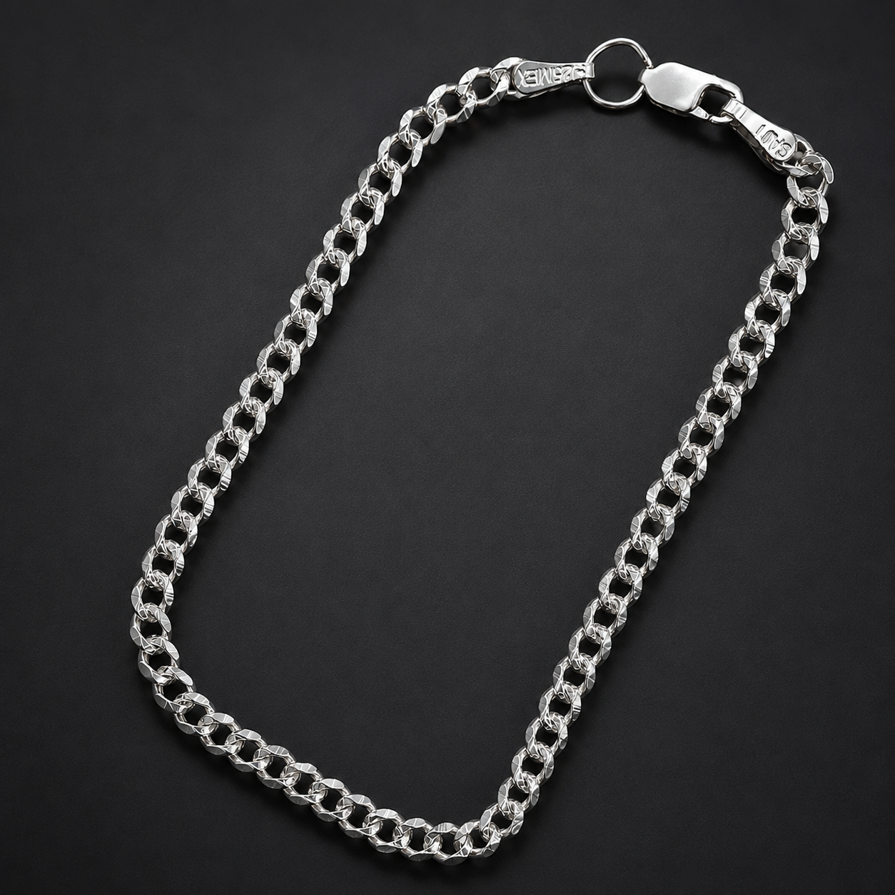 Unisex | Pulso Pulsera Tejido Barbada Cubana Diamantada 3 mm, Esclava Para Hombre Y Mujer De Plata Autentica Ley .925, DUO DELUXE JOYAS
