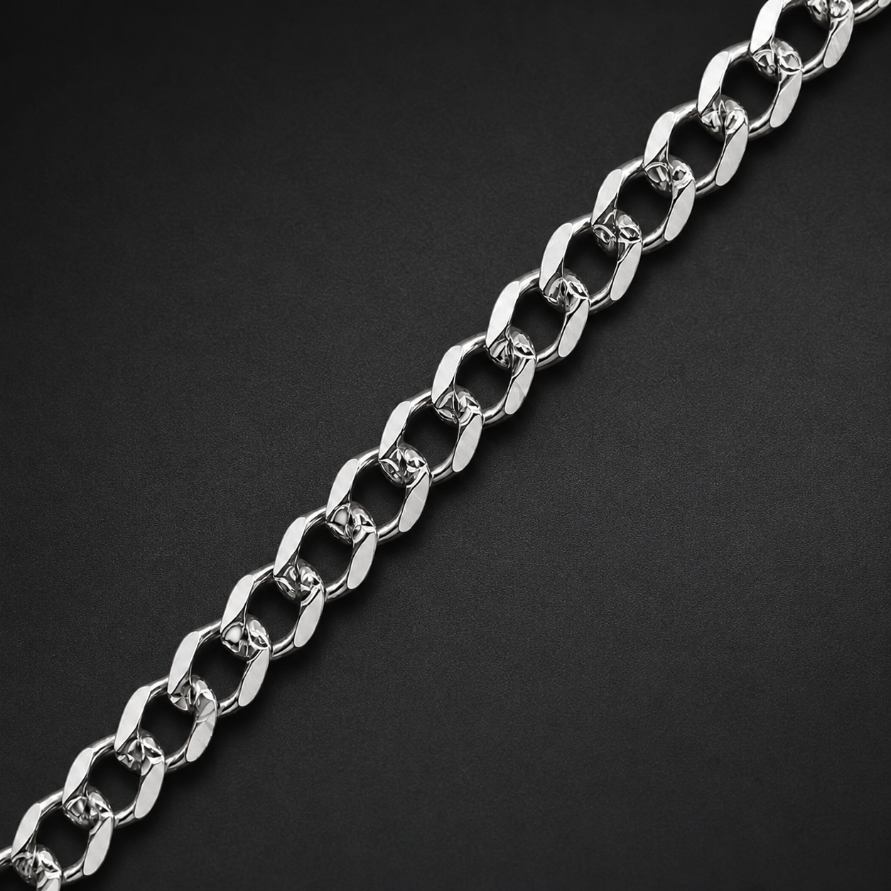 Unisex | Pulso Pulsera Tejido Barbada Cubana Diamantada 3 mm, Esclava Para Hombre Y Mujer De Plata Autentica Ley .925, DUO DELUXE JOYAS