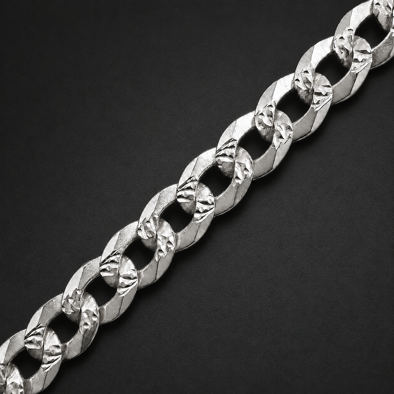 Unisex | Pulso Pulsera Tejido Barbada Cubana Diamantada 5 mm, Esclava Para Hombre Y Mujer De Plata Autentica Ley .925, DUO DELUXE JOYAS