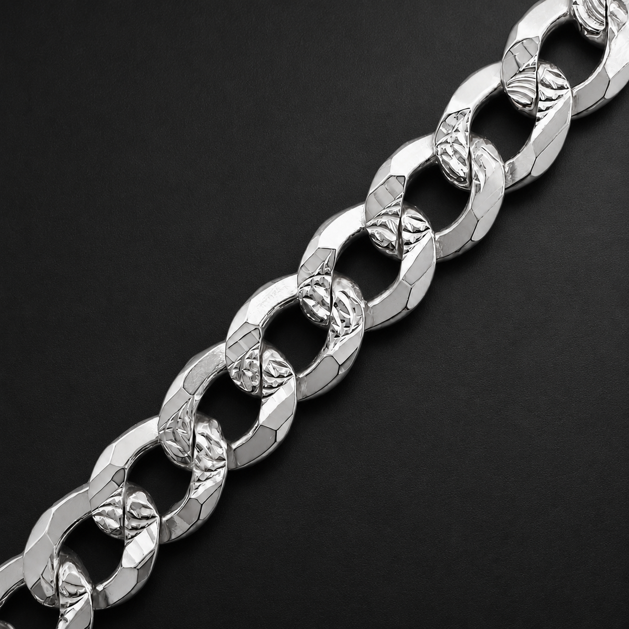 Unisex | Pulso Pulsera Tejido Barbada Cubana Diamantada 6 mm, Esclava Para Hombre Y Mujer De Plata Autentica Ley .925, DUO DELUXE JOYAS