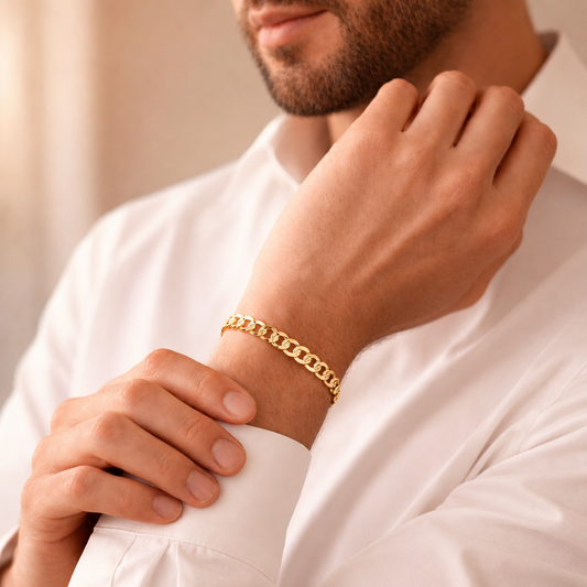 Unisex | Pulso Pulsera Tejido Barbada Cubana Diamantada 6 mm, Esclava Para Hombre Y Mujer De Plata Autentica Ley .925 Con Baño De Oro Italiano 24k, DUO DELUXE JOYAS