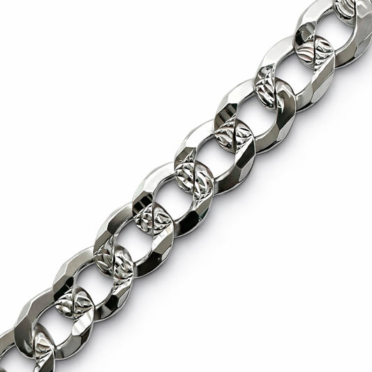 Unisex | Pulso Pulsera Tejido Barbada Cubana Diamantada 6 mm, Esclava Para Hombre Y Mujer De Plata Autentica Ley .925, DUO DELUXE JOYAS