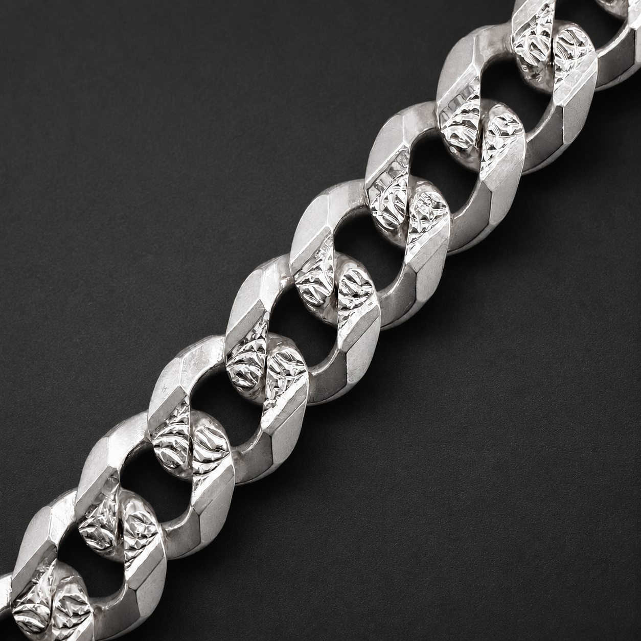Unisex | Pulso Pulsera Tejido Barbada Cubana Diamantada 7 mm, Esclava Para Hombre Y Mujer De Plata Autentica Ley .925, DUO DELUXE JOYAS