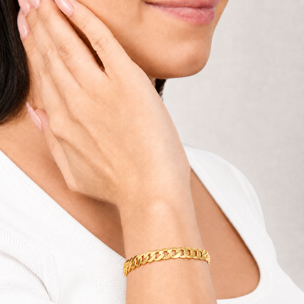Unisex | Pulso Pulsera Tejido Barbada Cubana Lisa 6 mm, Esclava Para Hombre Y Mujer De Plata Autentica Ley .925 Con Baño De Oro Italiano 24k, DUO DELUXE JOYAS