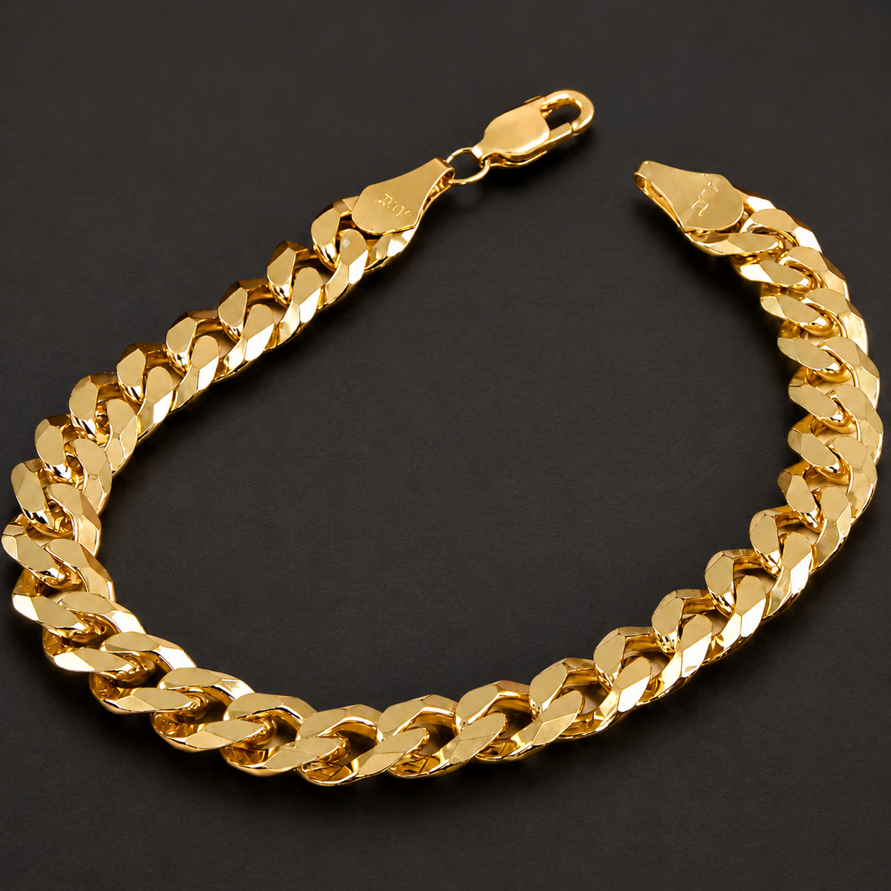 Unisex | Pulso Pulsera Tejido Barbada Cubana Lisa 8 mm, Esclava Para Hombre Y Mujer De Plata Autentica Ley .925 Con Baño De Oro Italiano 24k, DUO DELUXE JOYAS