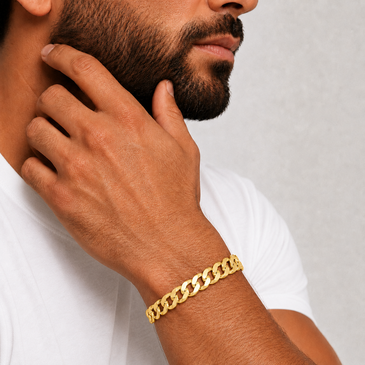Unisex | Pulso Pulsera Tejido Barbada Cubana Lisa 8 mm, Esclava Para Hombre Y Mujer De Plata Autentica Ley .925 Con Baño De Oro Italiano 24k, DUO DELUXE JOYAS