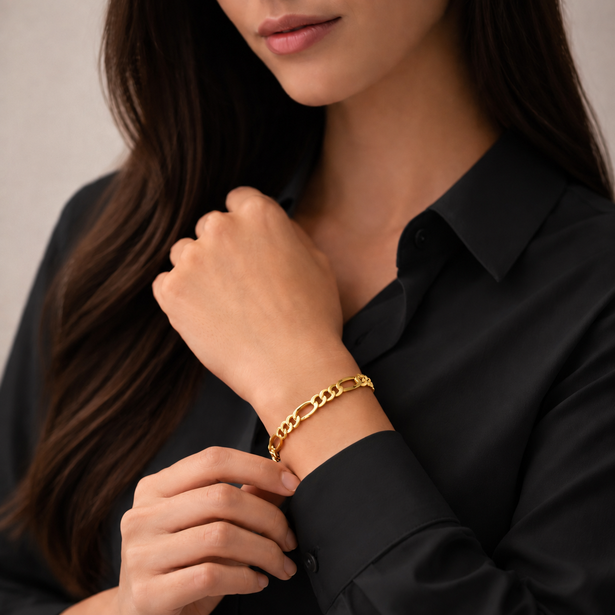 Unisex | Pulso Pulsera Tejido Figaro 3:1 Diamantada 6 mm, Esclava Para Hombre Y Mujer De Plata Autentica Ley .925 Con Baño De Oro Italiano 24k, DUO DELUXE JOYAS