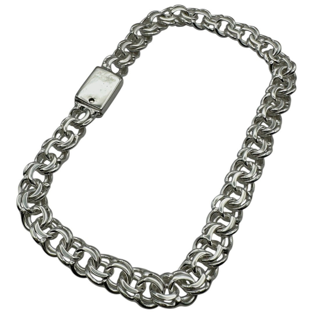 Unisex | Pulso Pulsera Tejido Chino 7 mm, Esclava Para Hombre Y Mujer De Plata Autentica Ley .925, DUO DELUXE JOYAS
