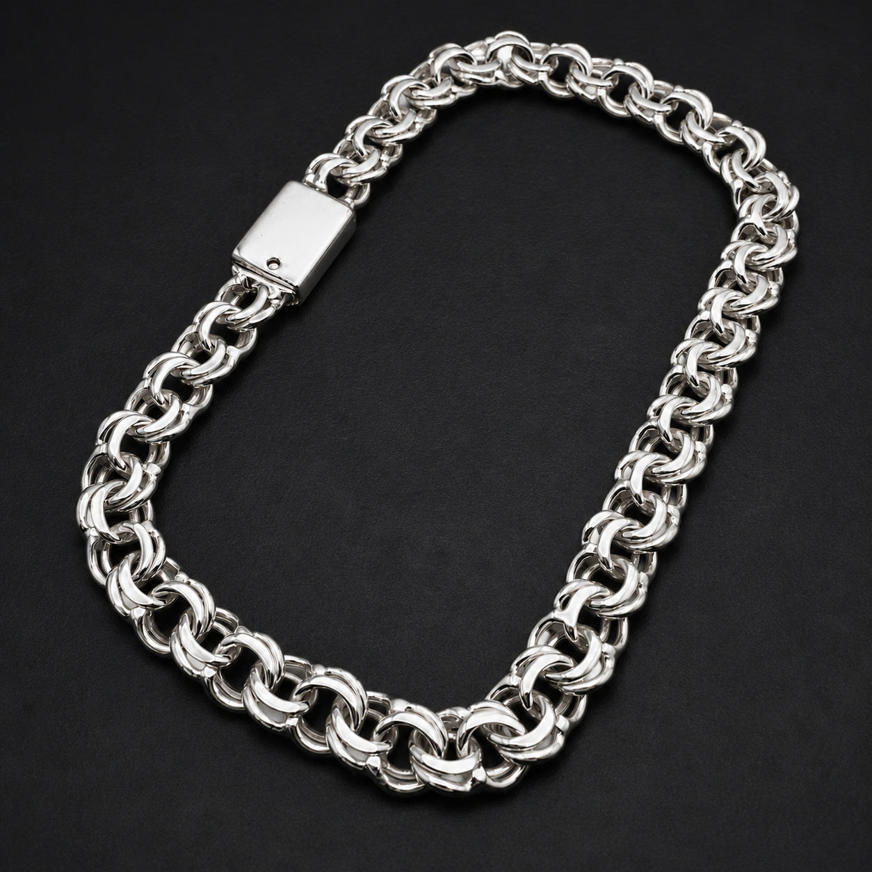 Unisex | Pulso Pulsera Tejido Chino 7 mm, Esclava Para Hombre Y Mujer De Plata Autentica Ley .925, DUO DELUXE JOYAS